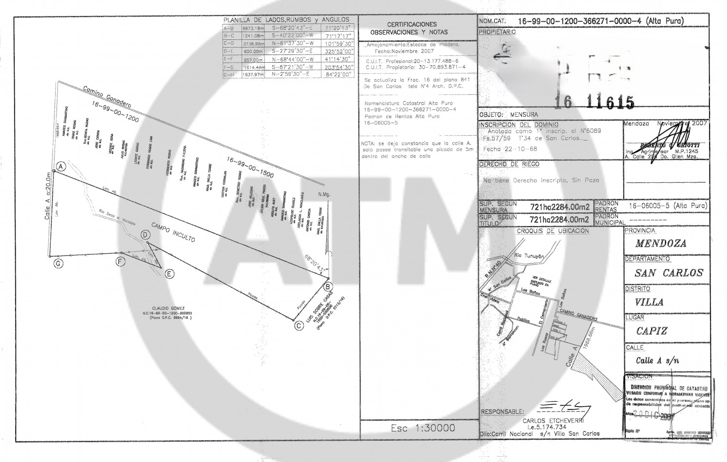 Campo 720 hectareas San Carlos con pozo de agua 12 pulgadas